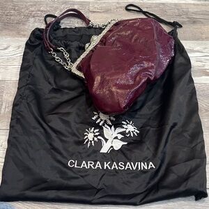 Clara Kasavina Burgundy Clutch with Dustbag